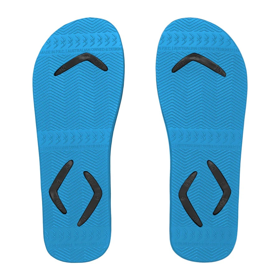 Boomerangz Regular Black/ Blue Thongs + Additional Straps