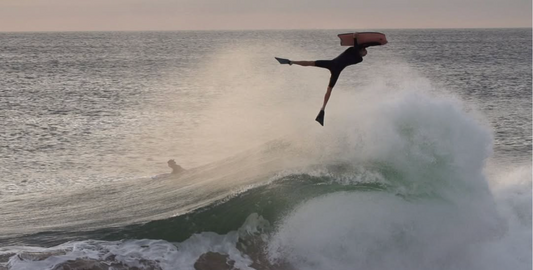 Davis Blackwell bodyboarding in Western Australia in Now and Then, an Inverted Bodyboarding retrospective edited by We Bodyboard.