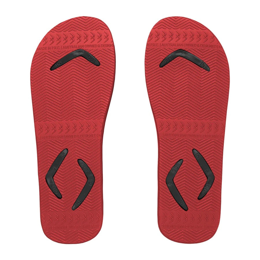 Boomerangz Regular Black/ Red Thongs + Additional Straps