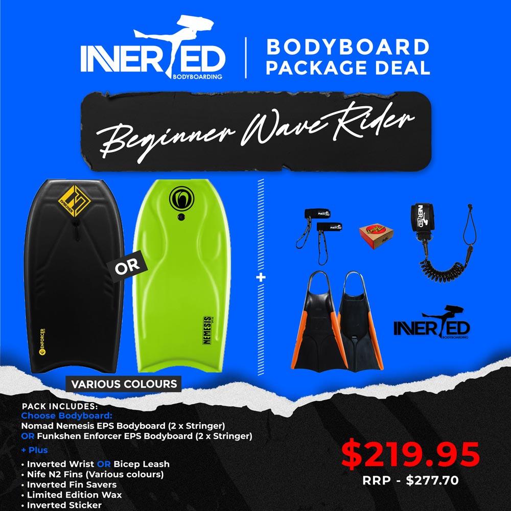 Beginner Wave Rider Bodyboard Package Deal | Reinforced Board ...