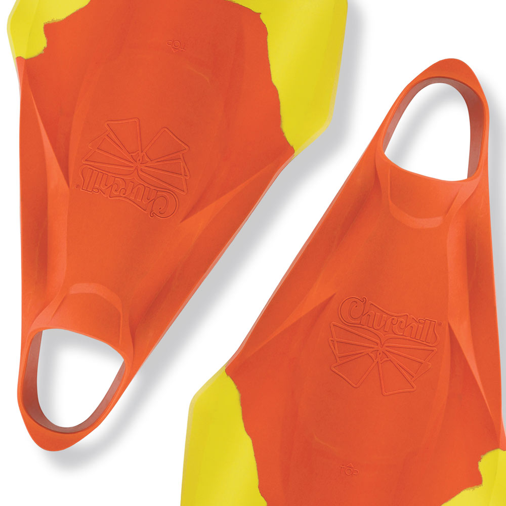 Churchill Vortex Fins - Orange/ Yellow – Inverted Bodyboarding