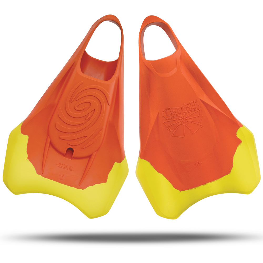 Churchill Vortex Fins - Orange/ Yellow – Inverted Bodyboarding