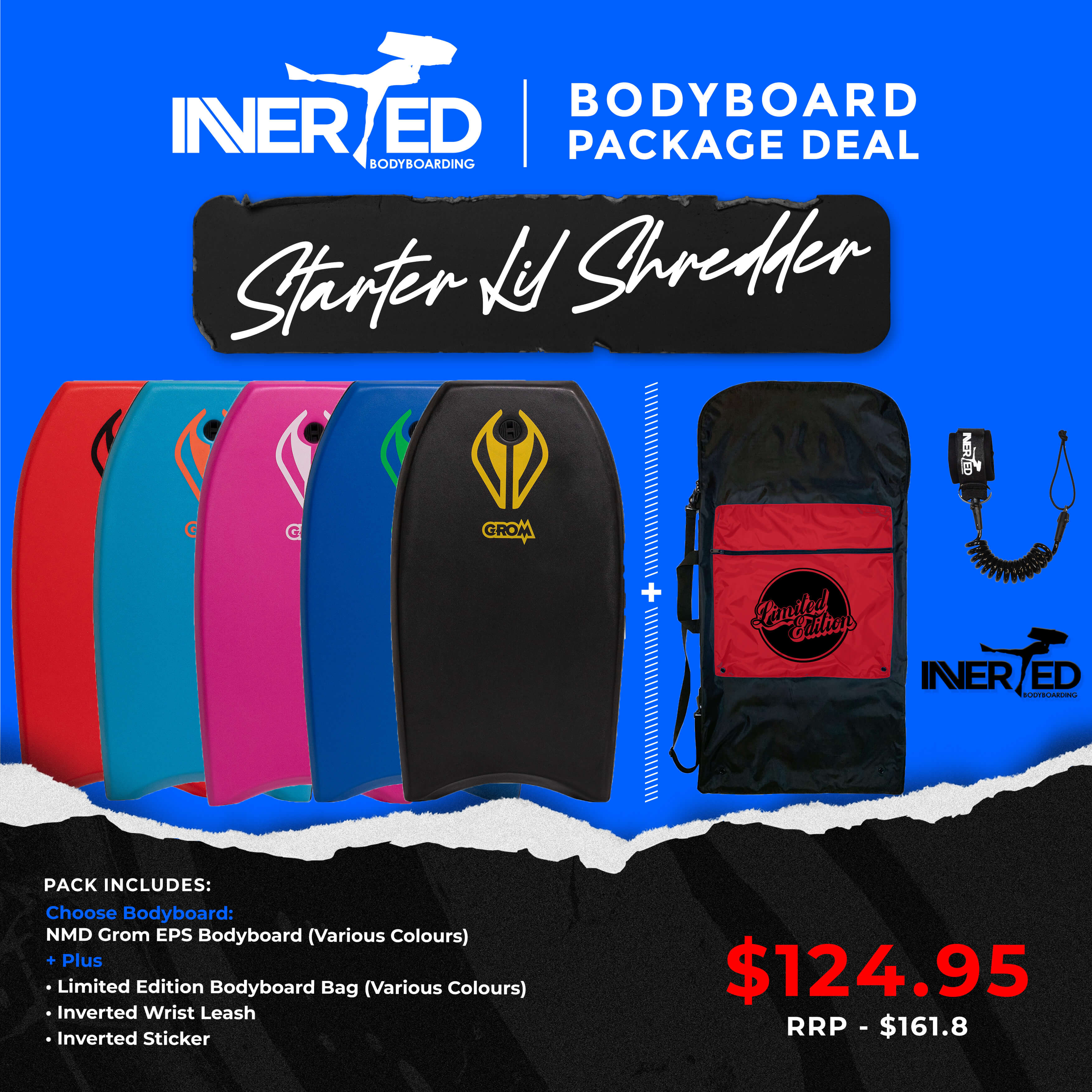 Inverted Package Starter Bodyboard Package Deal – Perfect for First Timers – Inverted ...