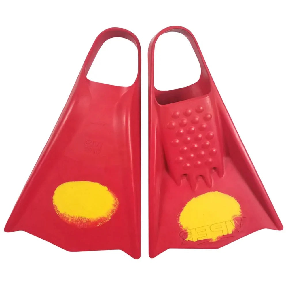 MS Viper Fins - Red/ Yellow Dot