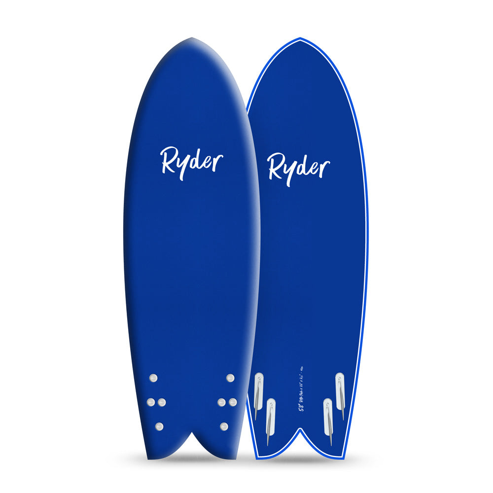 Ryder Retro Quad Fish 5 8 Soft Surfboard
