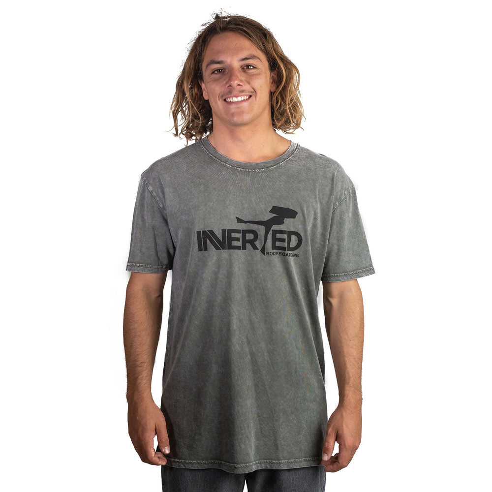 Inverted Corporate Logo Stone Wash T-Shirt